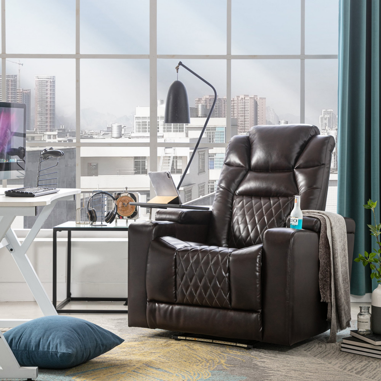 Sofa & Chair sets | Motion Recliner with USB Charging Port and Hidden Arm Storage, Home Theater Seating with 2 Convenient Cup Holders Design and 360? Swivel Tray Table | casafoyer.myshopify.com