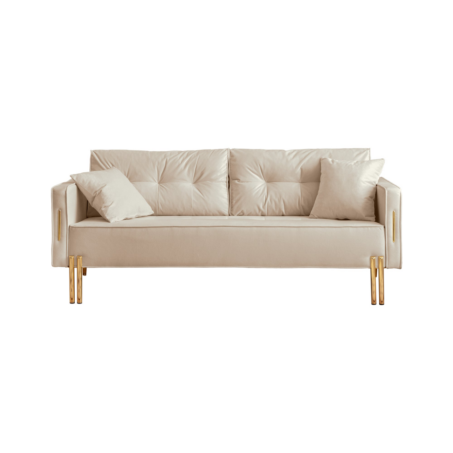 Sofa & Chair sets | 70" Velvet Sofa Couch Luxury Modern Upholstered 3-Seater Sofa with 2 Pillows | casafoyer.myshopify.com