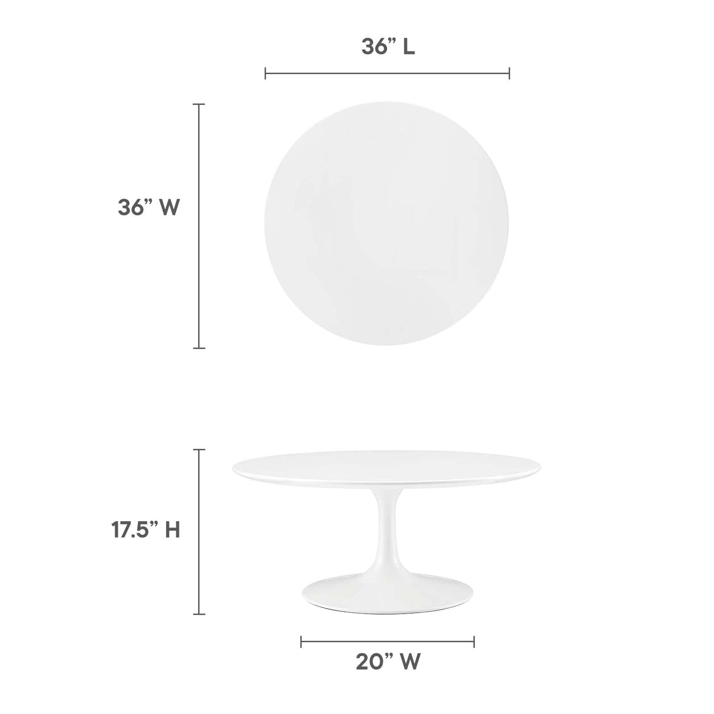 TABLE | Lippa 36 Coffee Table | Iconic Modern Design | Scratch-Resistant Finish | White | casafoyer.myshopify.com