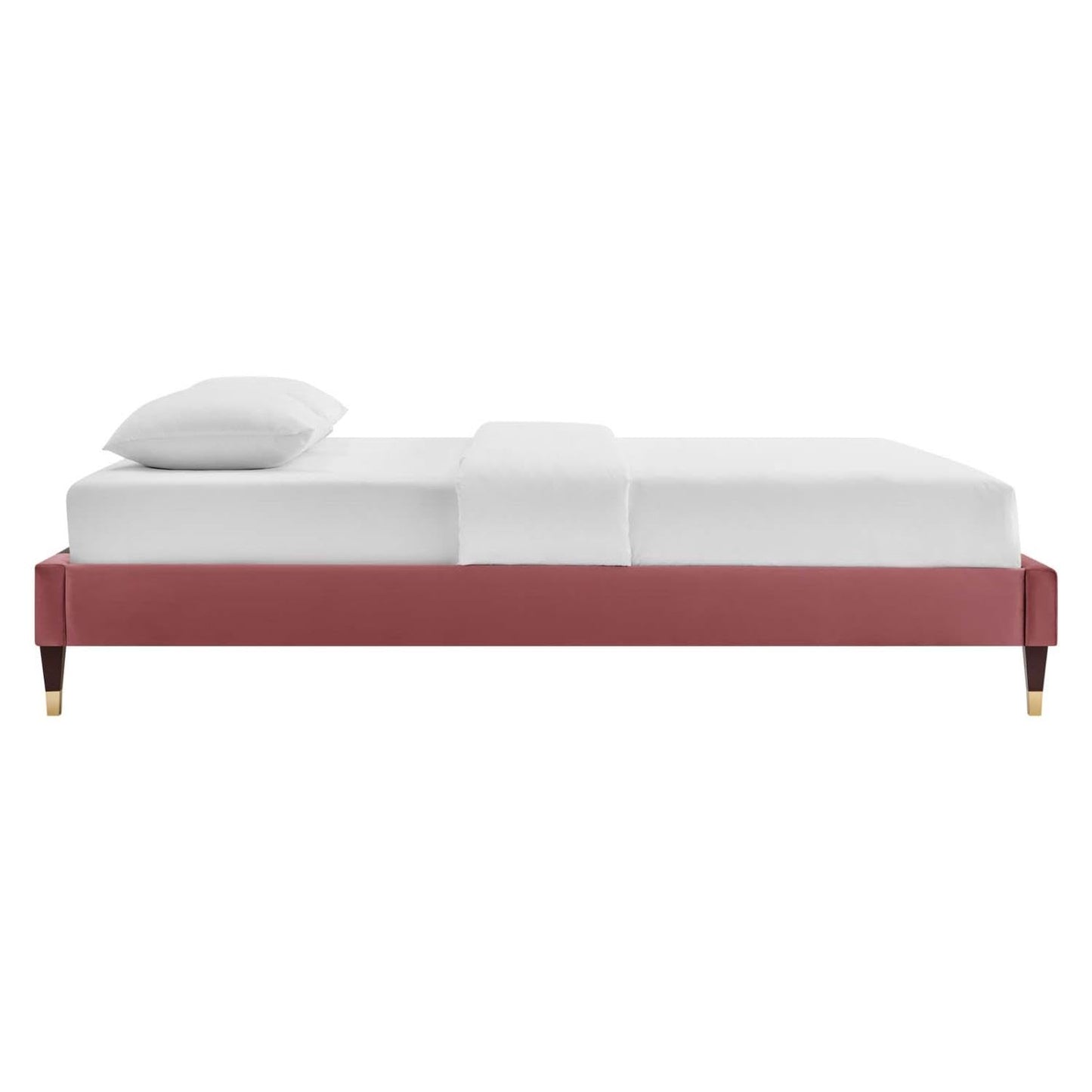 Bed | CasaFoyer Harlow Performance Velvet Twin Bed Frame | Wood Legs | Stain-Resistant Velvet Upholstery | Supports Memory Foam, Innerspring, Latex, Hybrid Mattresses | Assembly Required | 800 lbs Weight Capacity | casafoyer.myshopify.com