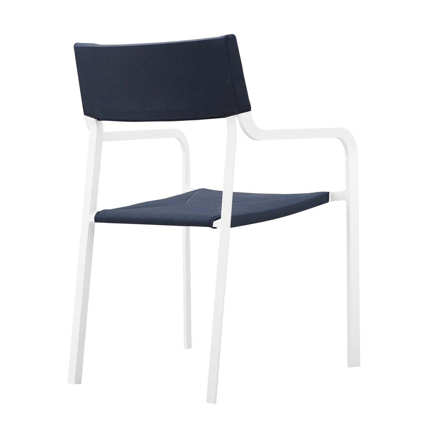 kitchen and dining room sets | CasaFoyer Raleigh 5 Piece Outdoor Dining Set | Aluminum Frame | White Glazed Glass Tabletop | Stackable Chairs | UV Resistant Fabric | casafoyer.myshopify.com