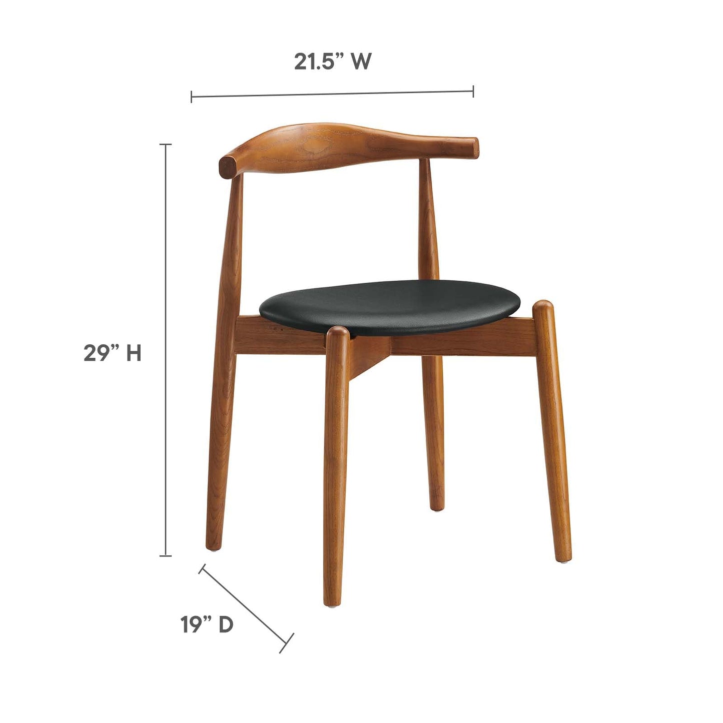 home office desk chairs | CasaFoyer Stalwart Dining Chair Set of 2 | Solid Beech Wood | Elegant Design | Comfortable Vinyl Upholstery | Dark Walnut Black | casafoyer.myshopify.com