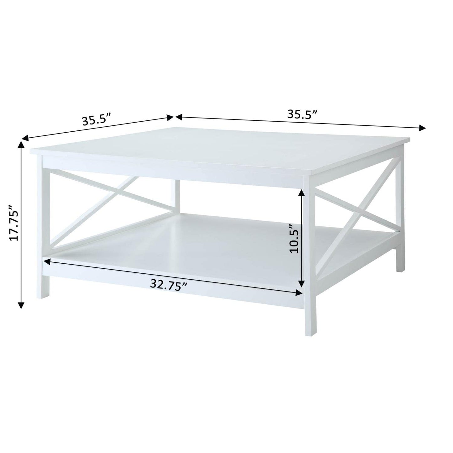 TABLE | Ergode Oxford 36 Square Coffee Table | Elegant Home Decor | Convenient Bottom Shelf | Spacious Table Top | Sold Separately | casafoyer.myshopify.com