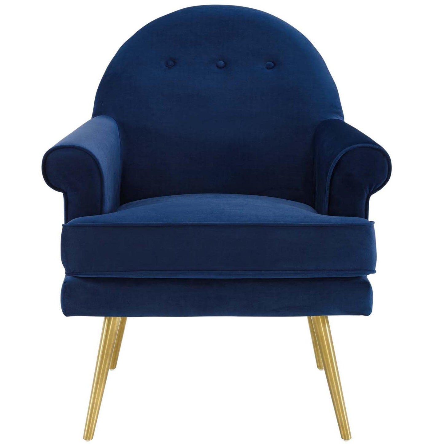 home office desk chairs | CasaFoyer Revive Accent Armchair Set of 2 | Vintage Glam Design | Performance Velvet Upholstery | Gold Stainless Steel Legs | Navy | casafoyer.myshopify.com