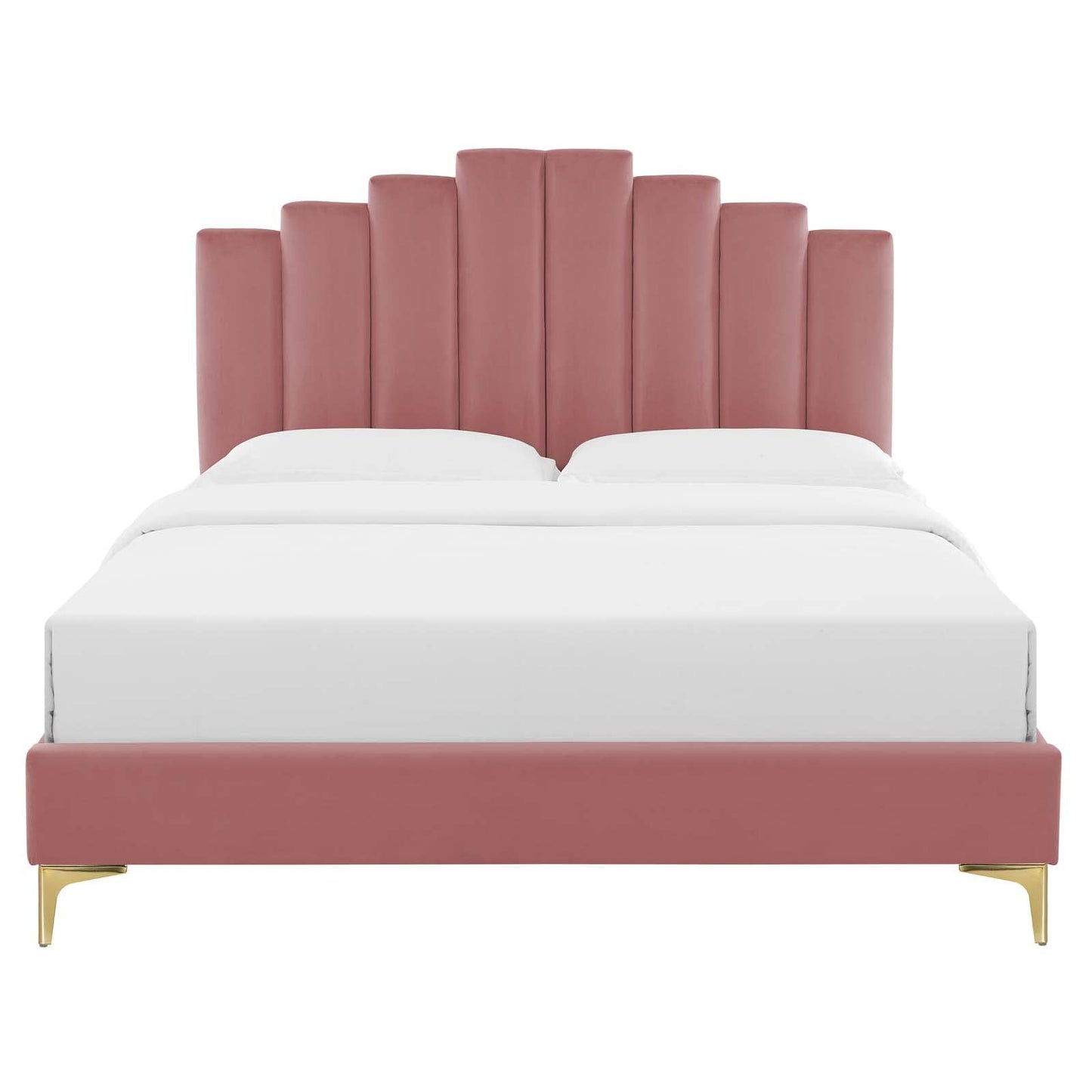 adjustable bed bases | CasaFoyer Elise Performance Velvet Full Platform Bed | Art Deco Design | Channel Tufted Headboard | Gold Metal Legs | Stain-Resistant Velvet | Comfortable & Sturdy | Easy Assembly | casafoyer.myshopify.com
