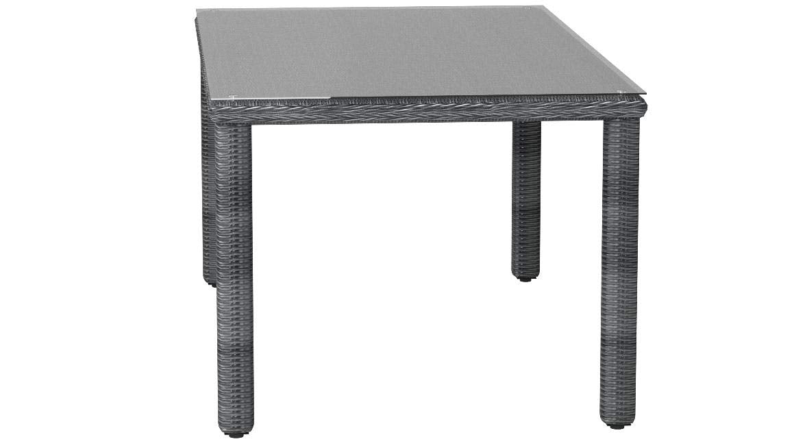 Patio Umbrella | Summon Outdoor Patio 90 Rectangle Dining Table | Luxurious Ambiance | Durable Synthetic Rattan | UV Resistant | Powder-Coated Aluminum Frame | Perfect for Patio, Backyard, Poolside | Umbrella not included | casafoyer.myshopify.com