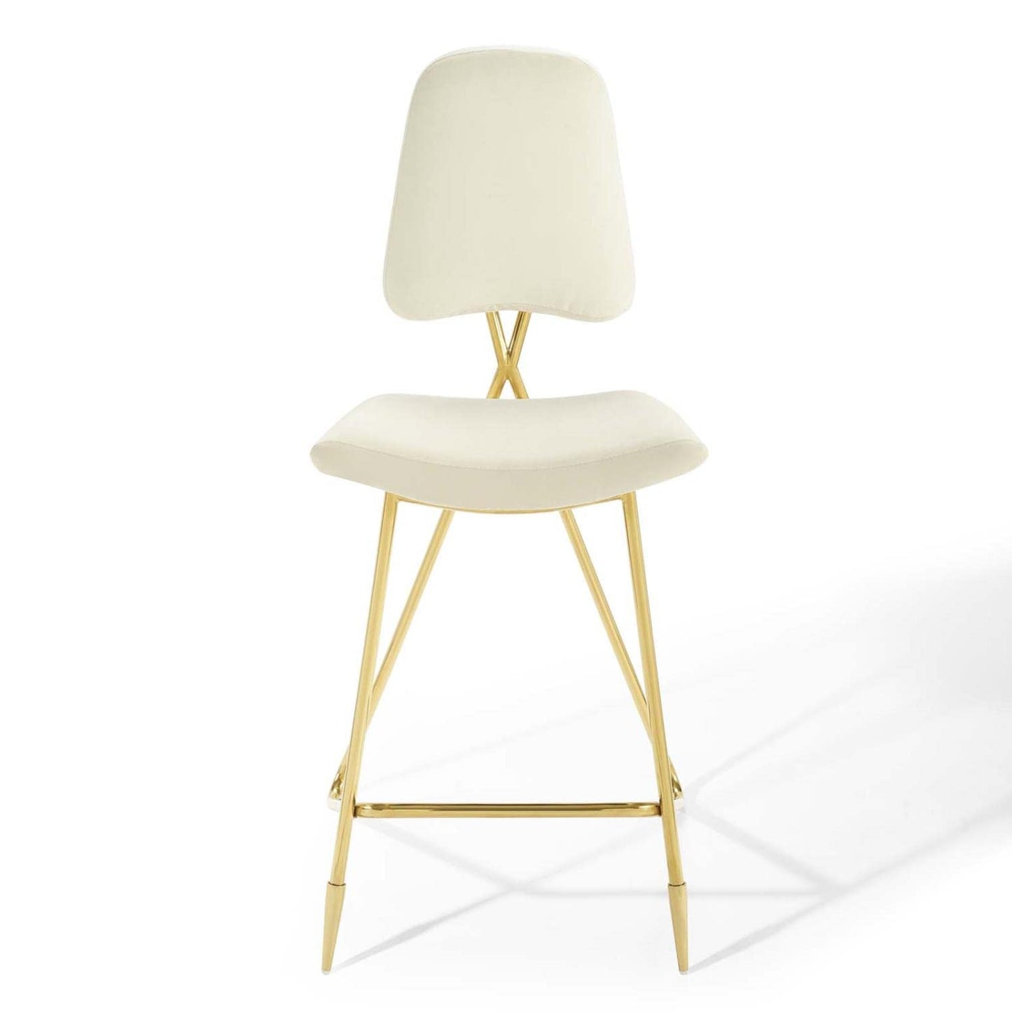 barstools | CasaFoyer Ponder Upholstered Performance Velvet Dining Room Bar Stool | Comfortable & Durable | Gold Stainless Steel Base | Set of 1 | casafoyer.myshopify.com