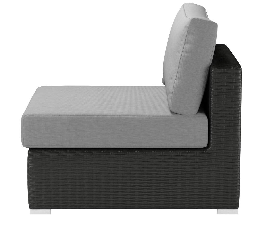 executive chairs | Sojourn Outdoor Patio Armless Chair | Sunbrella Fabric | Synthetic Rattan | UV Protection | Aluminum Frame | Ideal for Patio, Backyard, Poolside | casafoyer.myshopify.com