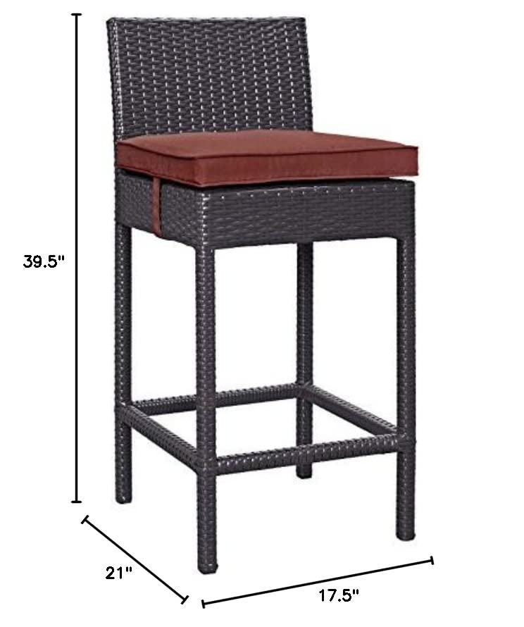 STOOL_SEATING | Convene Outdoor Bar Stool | Synthetic Rattan | Aluminum Frame | Weather-Resistant Cushions | Elevate Your Outdoor Dining Experience | casafoyer.myshopify.com