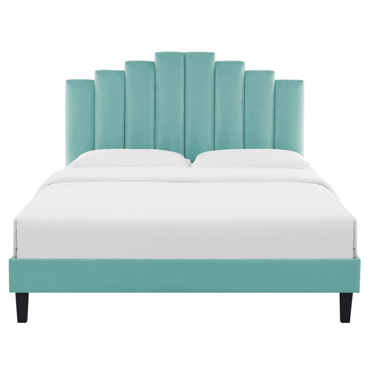 adjustable bed bases | CasaFoyer Elise Performance Velvet Full Platform Bed | Glamorous Art Deco Style | Stain-Resistant Velvet | Memory Foam Compatible | Sturdy & Stable Design | casafoyer.myshopify.com