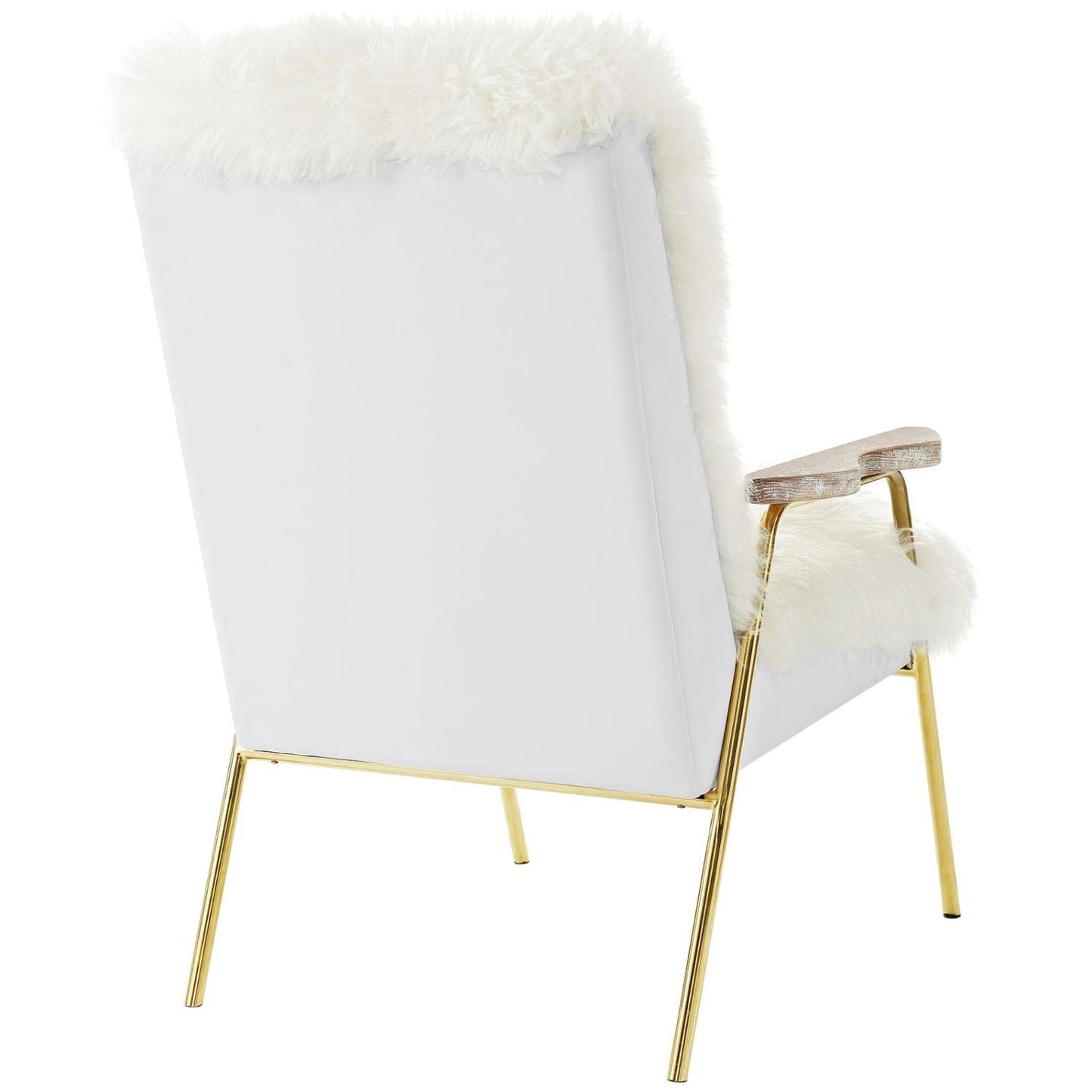 home office desk chairs | CasaFoyer Sprint Sheepskin Armchair | Luxurious Gold Accents | Oak Armrests | Foam Padding | Vinyl Upholstery | Chic & Glamorous | casafoyer.myshopify.com
