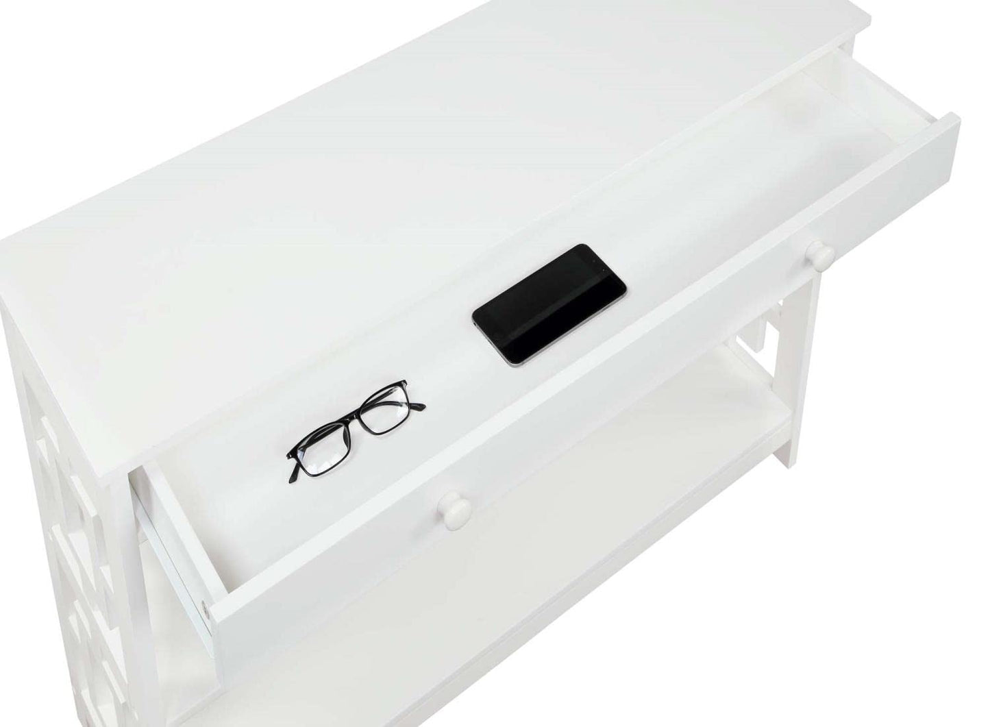 TABLE | Ergode Town Square 1 Drawer Console Table with Shelves | Versatile & Chic | Durable Particle Board | Multiple Finishes | Easy to Maintain | Stylish Addition to Any Room | casafoyer.myshopify.com