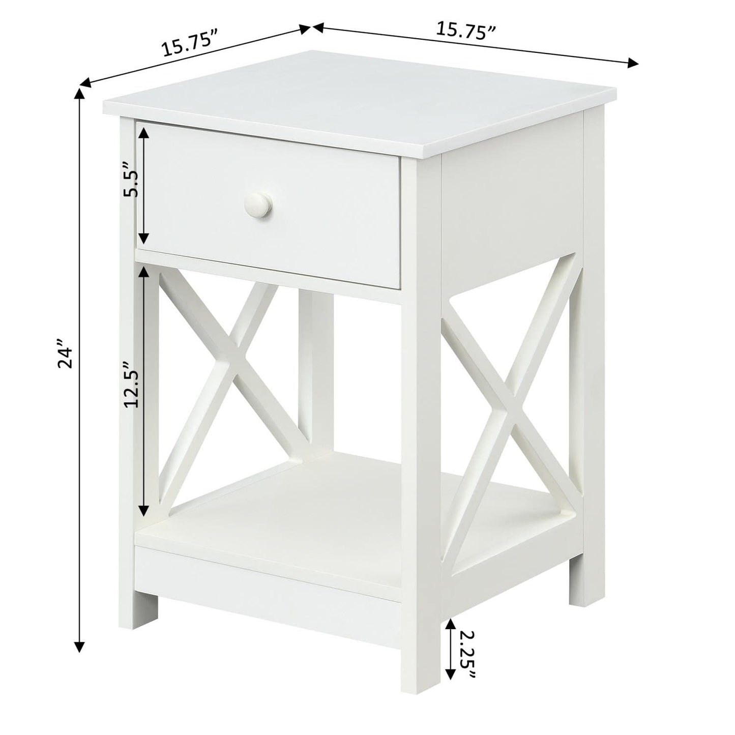 TABLE | Ergode Oxford 1 Drawer End Table with Shelf | Modern Design | Durable MDF | Sleek Silhouette | Convenient Storage Solution | casafoyer.myshopify.com