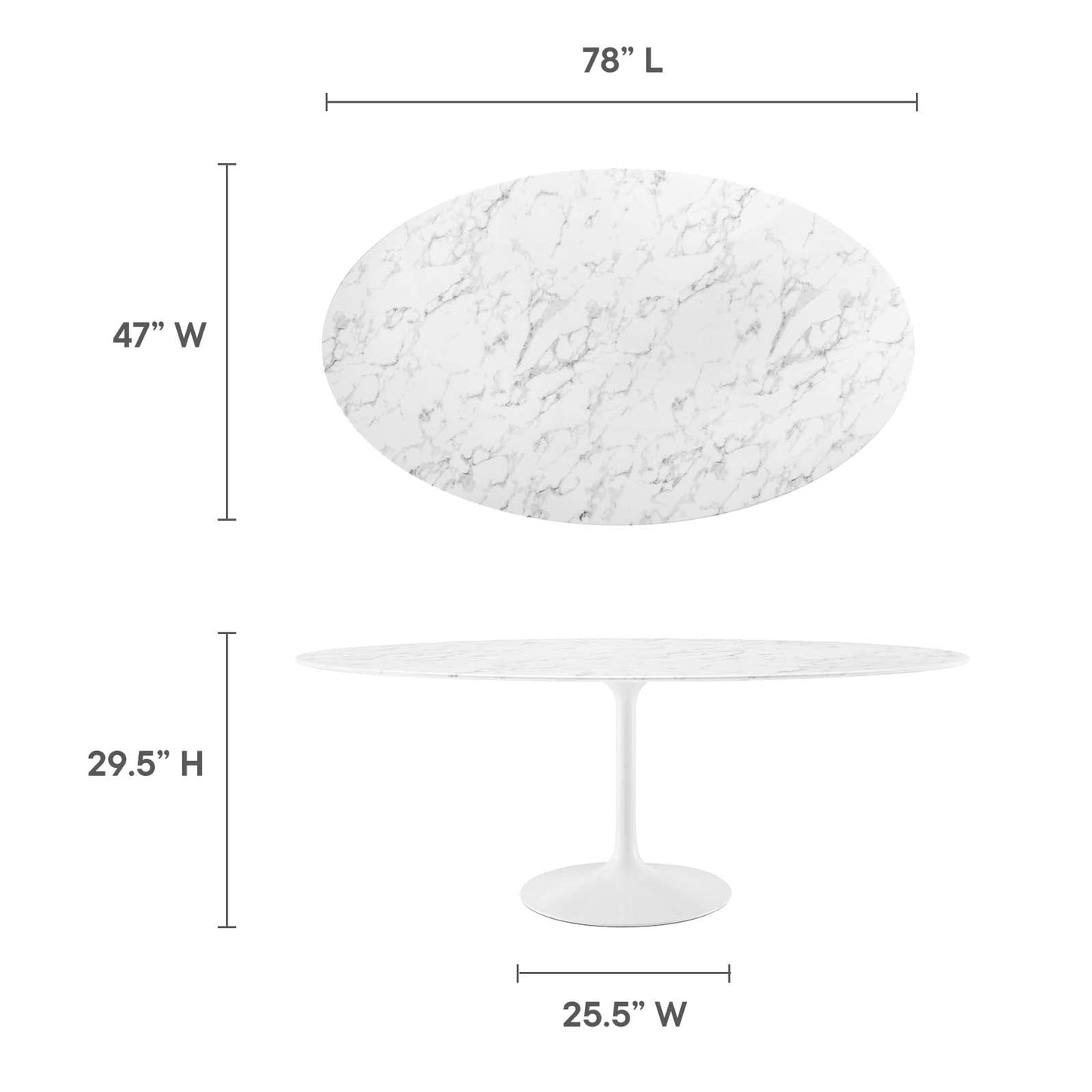Dining Table | Lippa 78 Dining Table | Iconic Modern Design | Scratch-Resistant Finish | White | casafoyer.myshopify.com