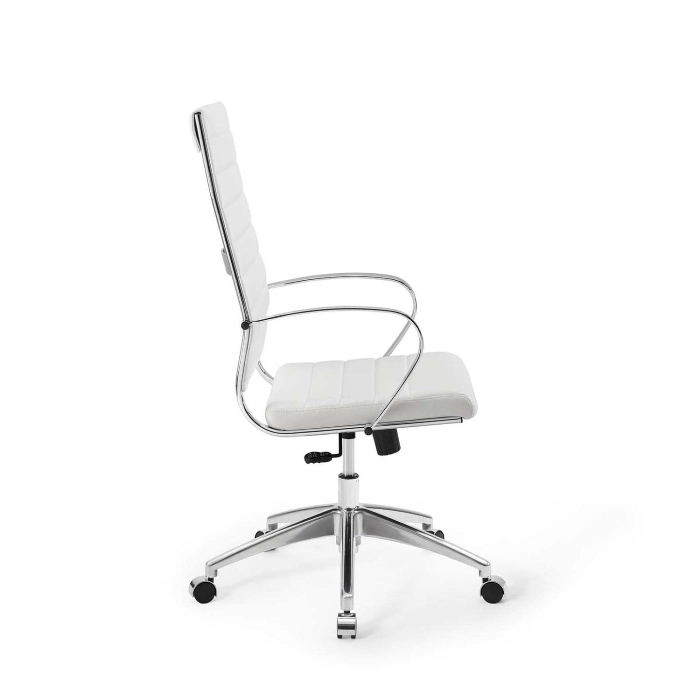 home office desk chairs | CasaFoyer Jive Highback Office Chair | Stylish & Comfortable | Ribbed Vinyl Back | Padded Seat Cushion | 90-Degree Wrist Angling Armrests | Chrome-Plated Aluminum Base | Dual-Wheel Casters | Perfect for Modern Offices | casafoyer.myshopify.com