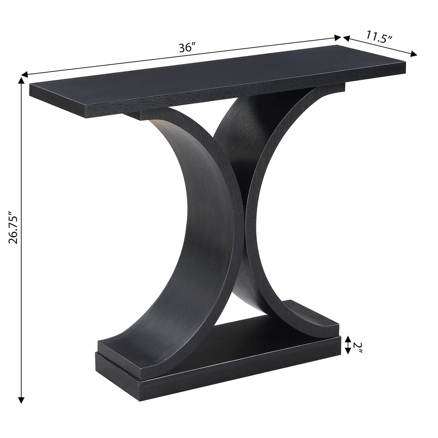 TABLE | Ergode Newport Infinity Console Table | Sleek & Sophisticated Design | Ideal for Showcasing Collectibles & Keys | Curved Base | Wood Grain Finish | casafoyer.myshopify.com