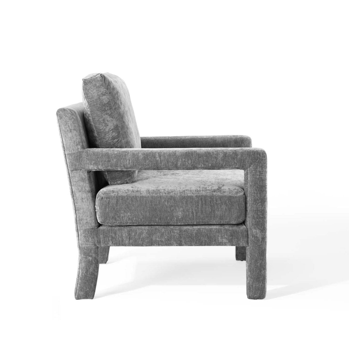 home office desk chairs | CasaFoyer Rehearse Crushed Performance Velvet Accent Armchair | Stain-Resistant | Foam Cushions | Upholstered Legs | Gray | casafoyer.myshopify.com