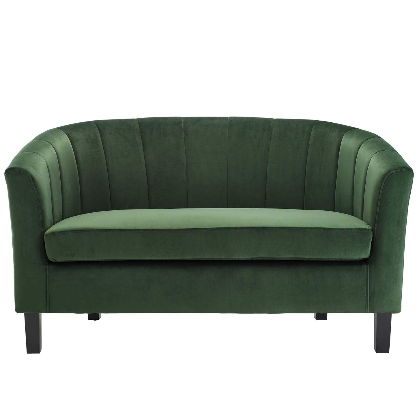 sofas | CasaFoyer Prospect Performance Velvet Loveseat | Modern Twist | Stain-Resistant | Elegant Channel Tufting | Retro Design | Comfortable & Durable | Emerald | casafoyer.myshopify.com