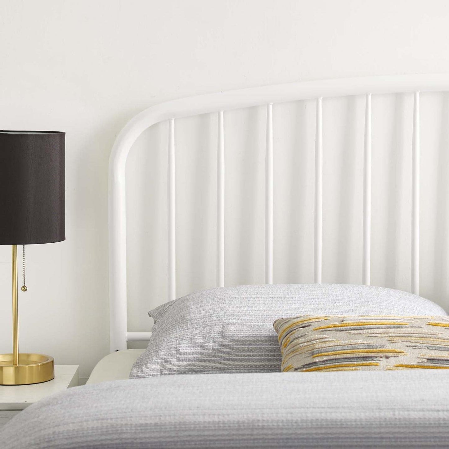 headboards | CasaFoyer Nova Metal King Headboard | Modern Farmhouse Style | Adjustable Height | Durable Iron Construction | Neutral Backdrop for Bedding | White | casafoyer.myshopify.com