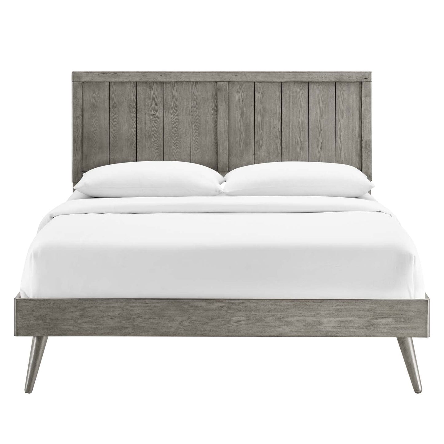 adjustable bed bases | CasaFoyer Alana Wood Queen Platform Bed | Mid-Century Design | Durable Construction | No Box Spring Needed | Gray | casafoyer.myshopify.com