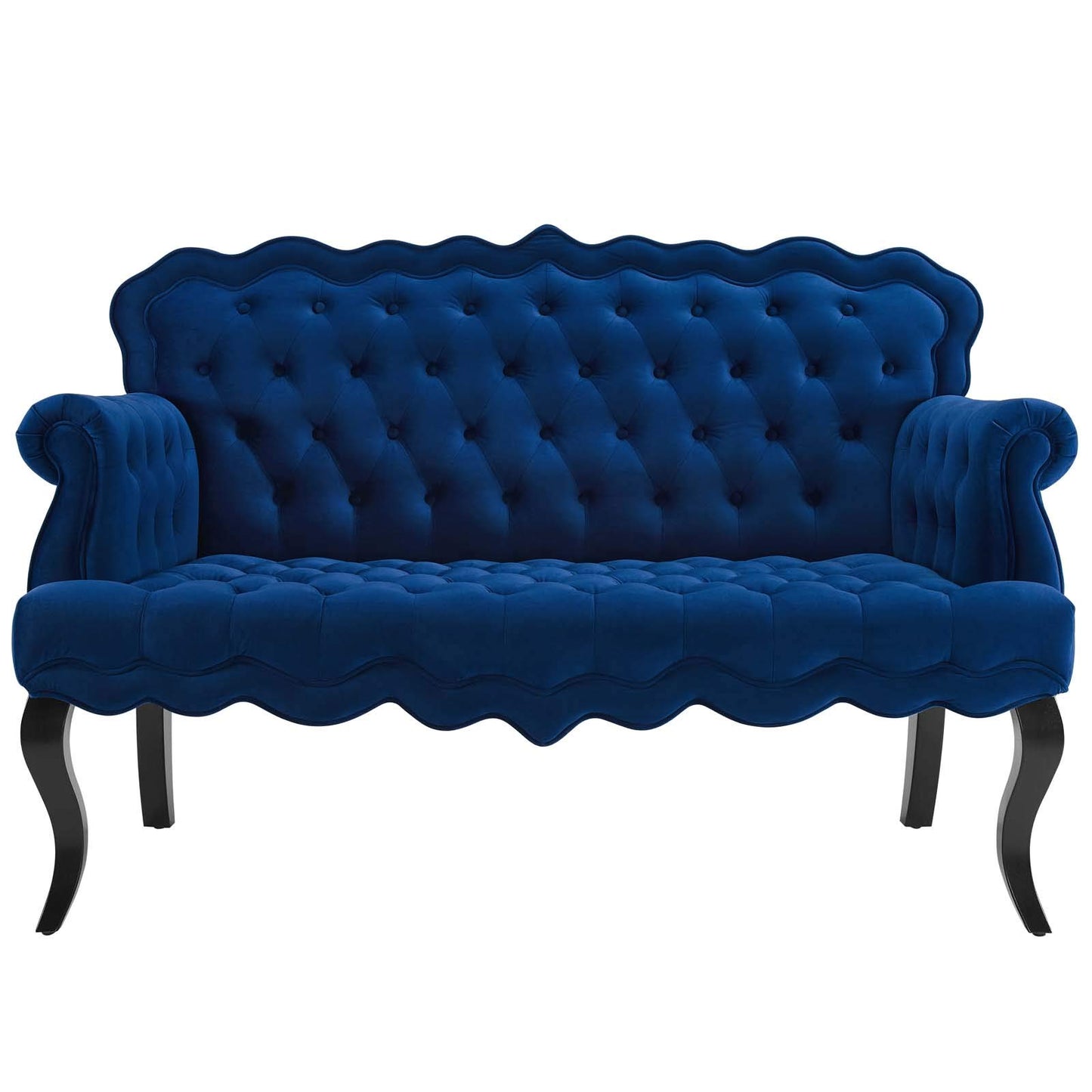 sofas | CasaFoyer Viola Chesterfield Style Loveseat Settee | Regal Opulence | Button Tufted | Performance Velvet | Navy | casafoyer.myshopify.com