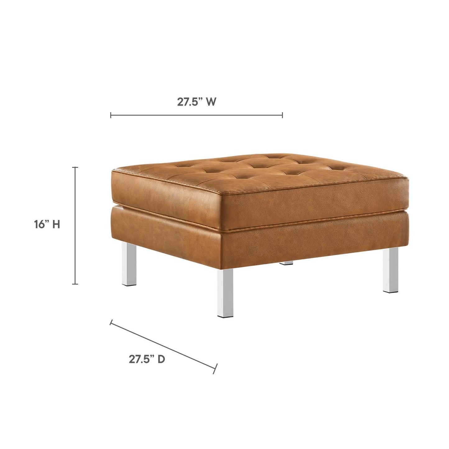 home office desk chairs | CasaFoyer Loft Tufted Button Faux Leather Ottoman | Luxurious Upholstery | Sleek Design | Stainless Steel Frame | Perfect for Sophisticated Living Rooms | 300 lb Weight Capacity | casafoyer.myshopify.com