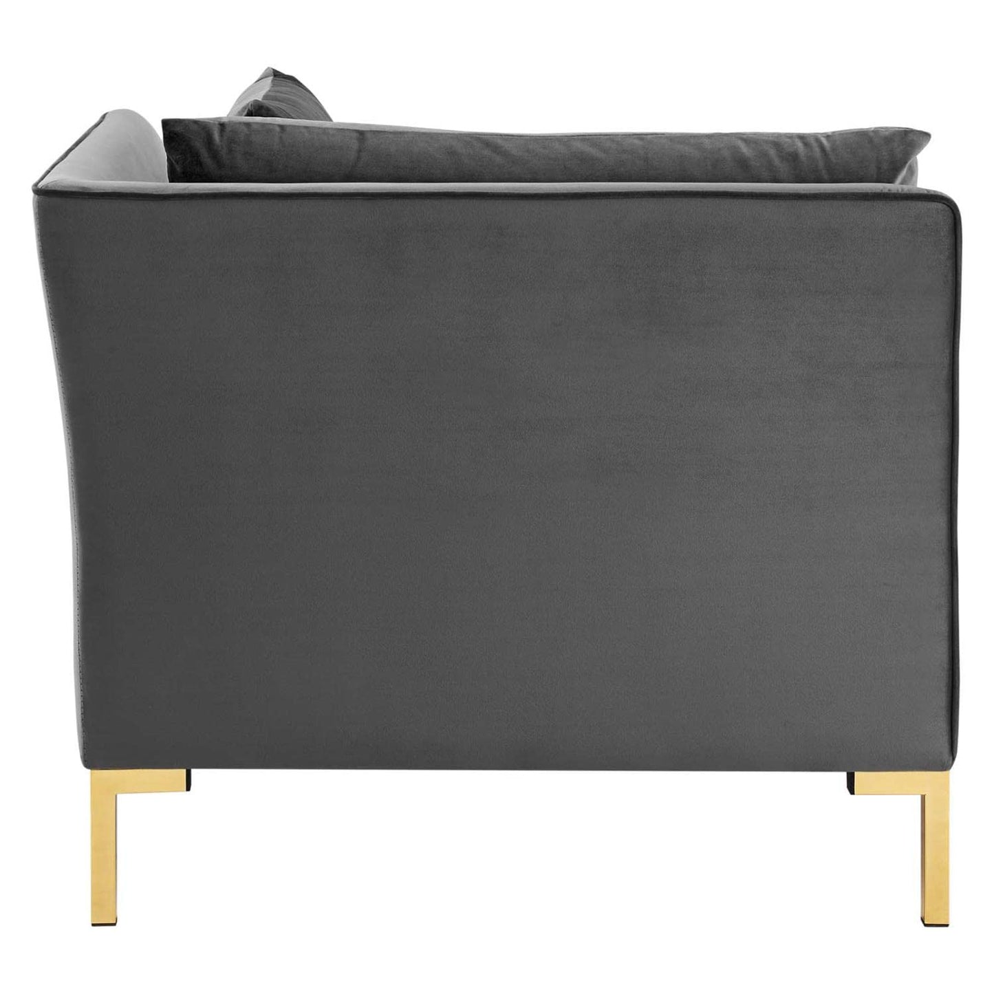 sofas | CasaFoyer Ardent Performance Velvet Sofa | Vintage Modern Glam Deco Style | French Piping | Stain-Resistant Upholstery | Gold Metal Legs | 4-Seater | casafoyer.myshopify.com