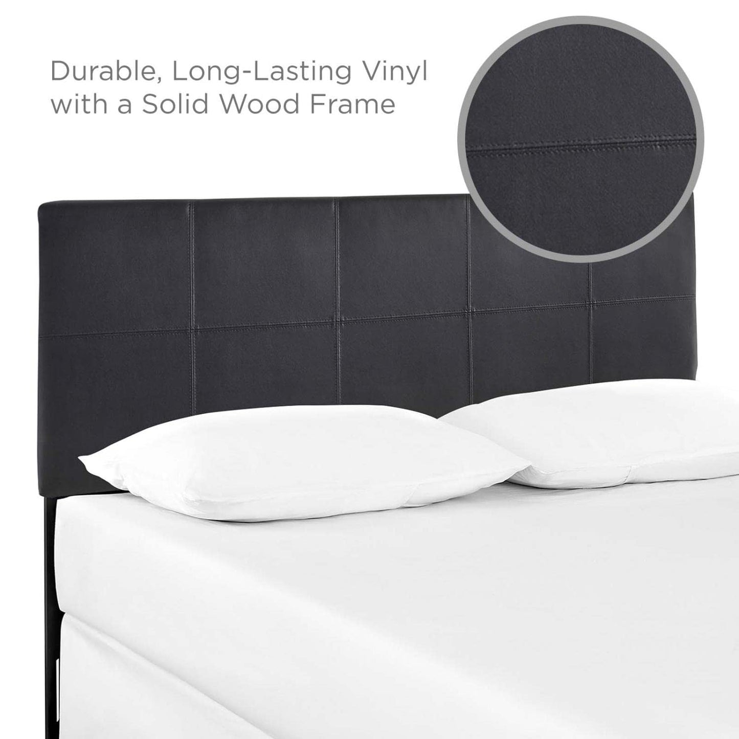 headboards | CasaFoyer Oliver Queen Upholstered Faux Leather Headboard | Plush & Opulent | Raised Trim | Glossy Finish | Complete Bedroom Set | casafoyer.myshopify.com
