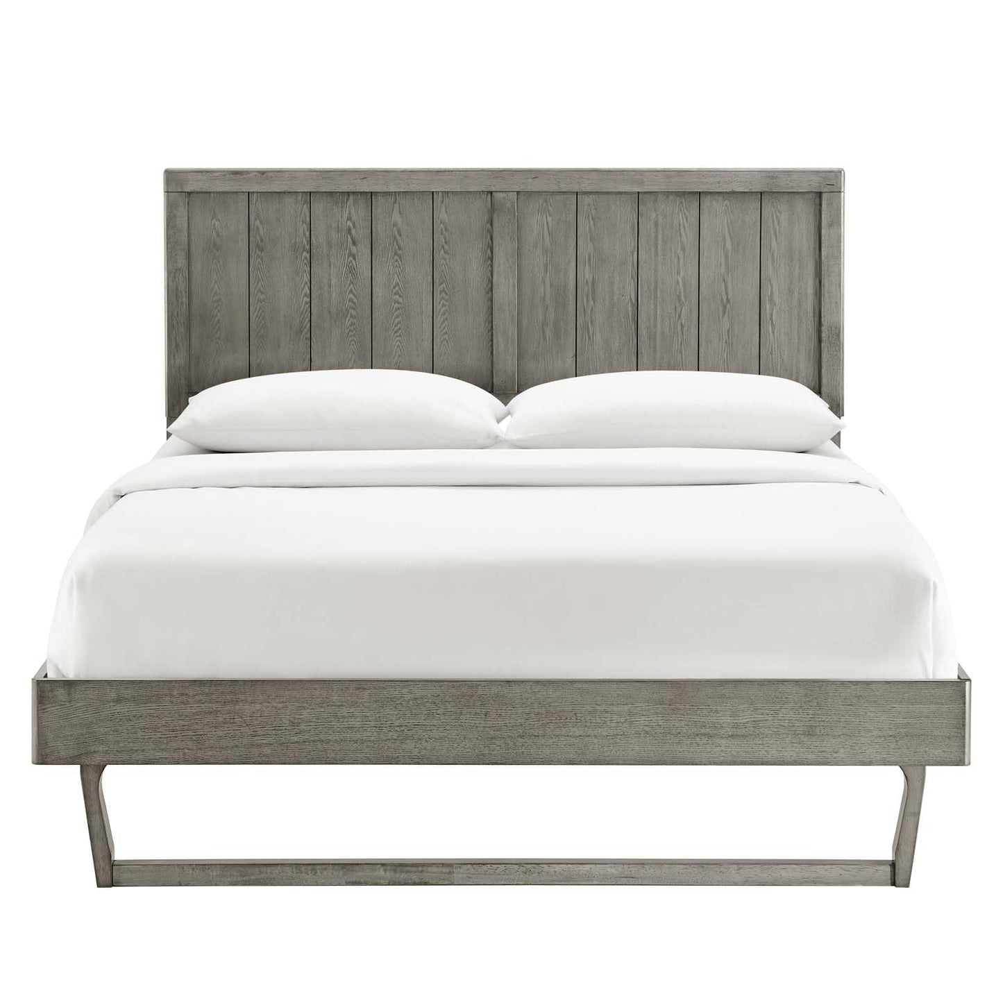 bed frames | CasaFoyer Alana Wood Full Platform Bed | Retro Design | Durable Construction | No Box Spring Needed | Gray | casafoyer.myshopify.com