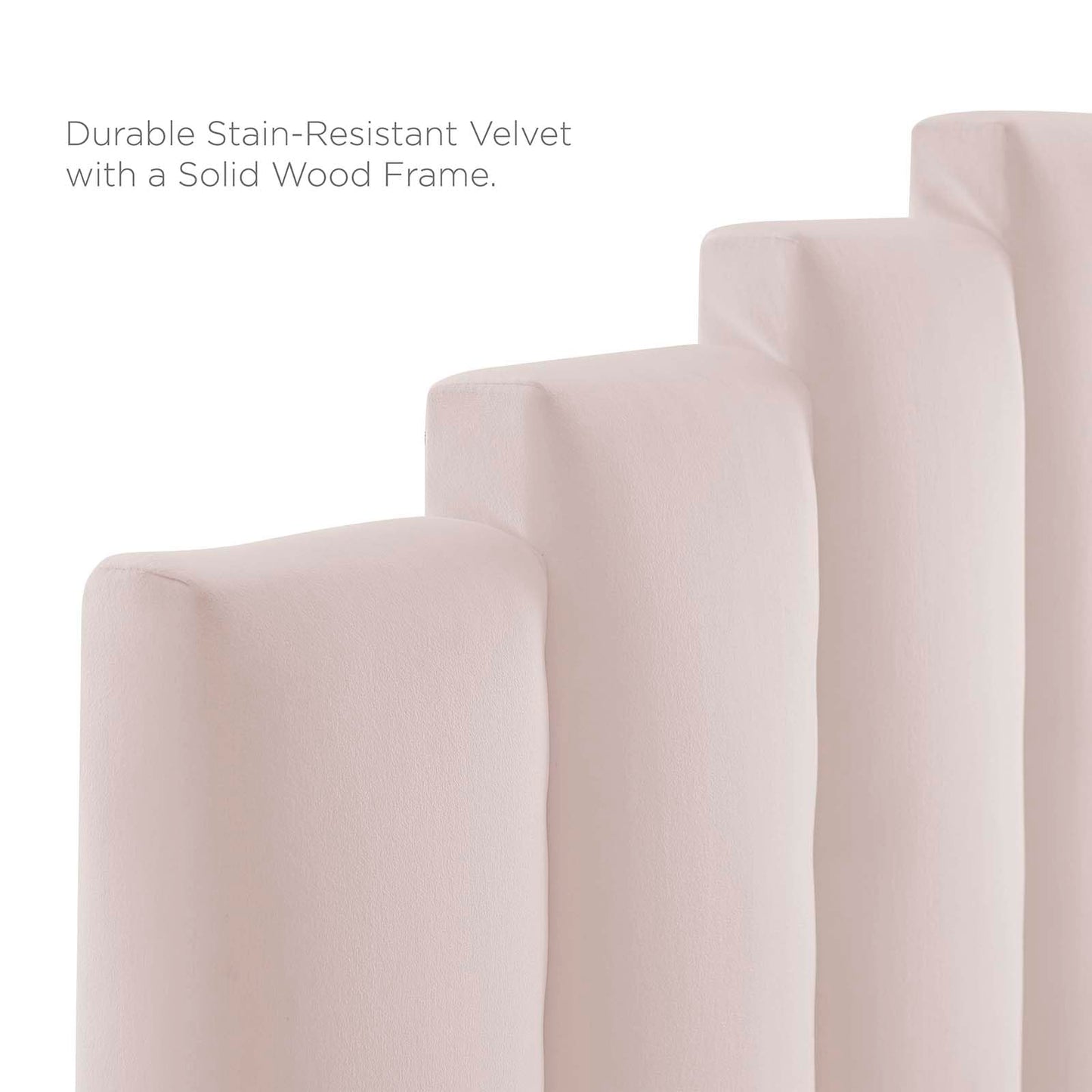 headboards | CasaFoyer Noelle Performance Velvet King/California King Headboard | Opulent Art Deco Style | Stain-Resistant Fabric | Adjustable Height | Pink | casafoyer.myshopify.com