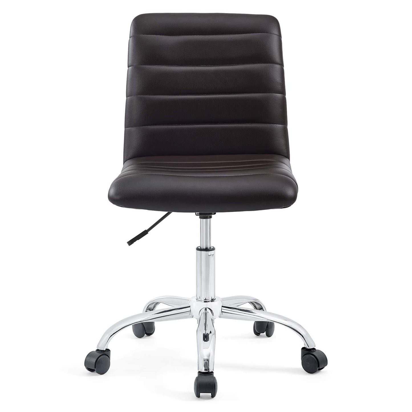 Chair | Ripple Armless Office Chair | Chrome Frame | Full Height Adjustability | 360 Swivel | Vinyl Upholstery | Ideal for Conference Rooms & Workstations | casafoyer.myshopify.com