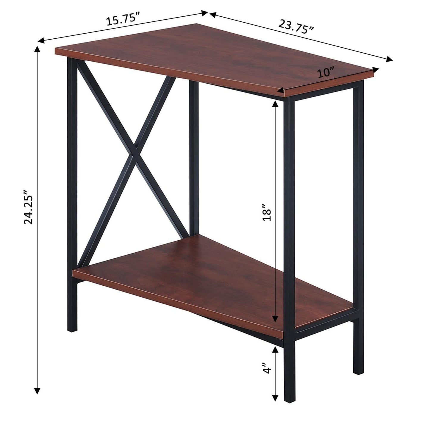TABLE | Tucson Wedge End Table with Shelf | Space-Saving Design | Sturdy Metal Frame | Contemporary Aesthetic | Perfect Addition to Your Home | casafoyer.myshopify.com