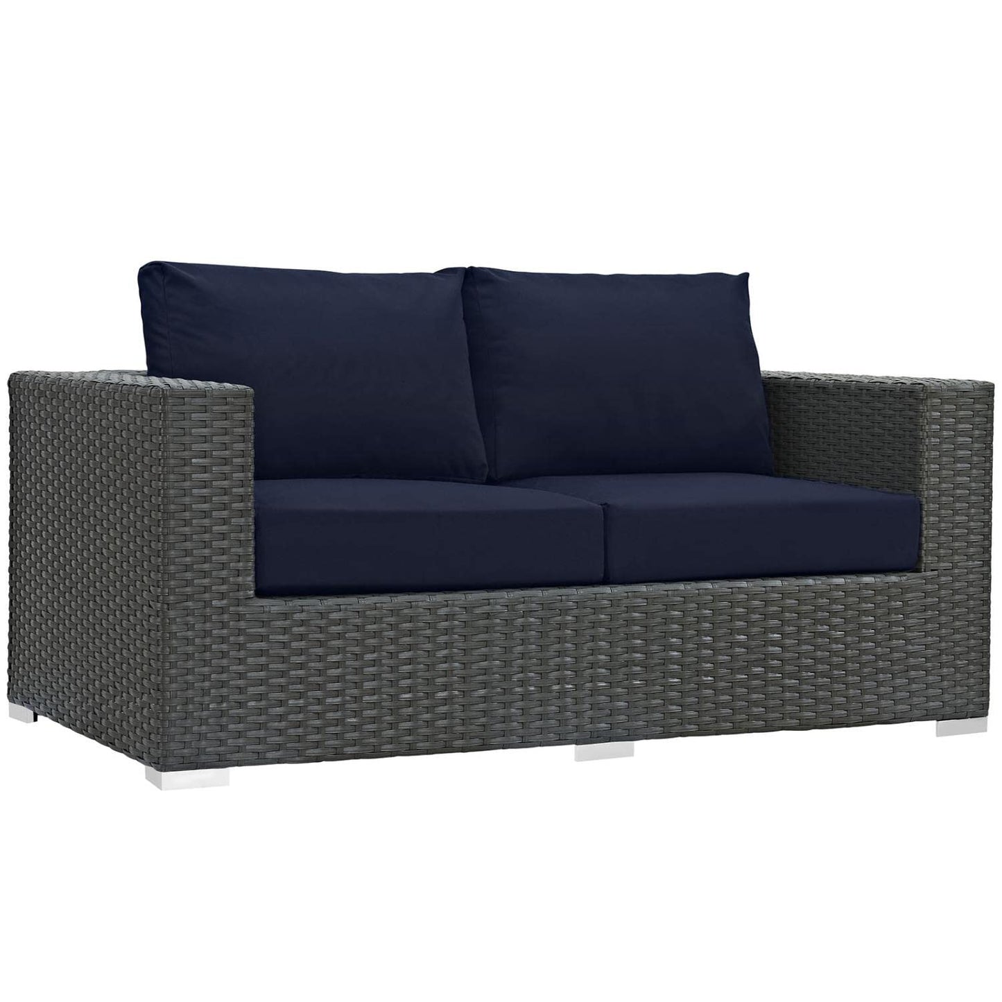 Patio Furniture Sets | Sojourn Outdoor Patio Furniture Set | Sunbrella Cushions | Rattan Weave | UV Protection | Aluminum Frame | Loveseat, Armchairs, Ottomans | casafoyer.myshopify.com