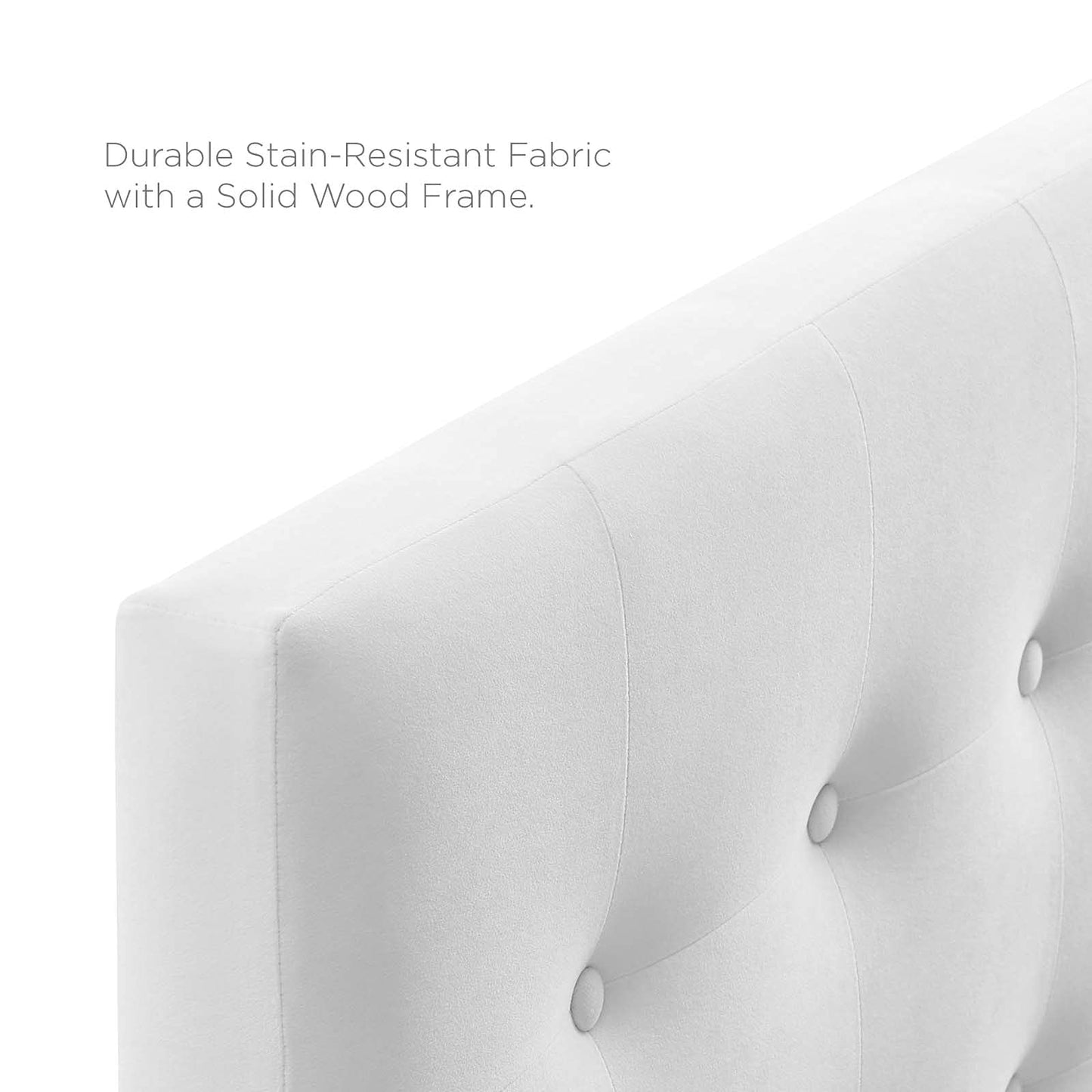 Bed | CasaFoyer Emily Performance Velvet Biscuit Tufted King Headboard | Timeless Charm | Luxurious Feel | Vintage Glamour | Stain-Resistant | Adjustable Height | White | casafoyer.myshopify.com