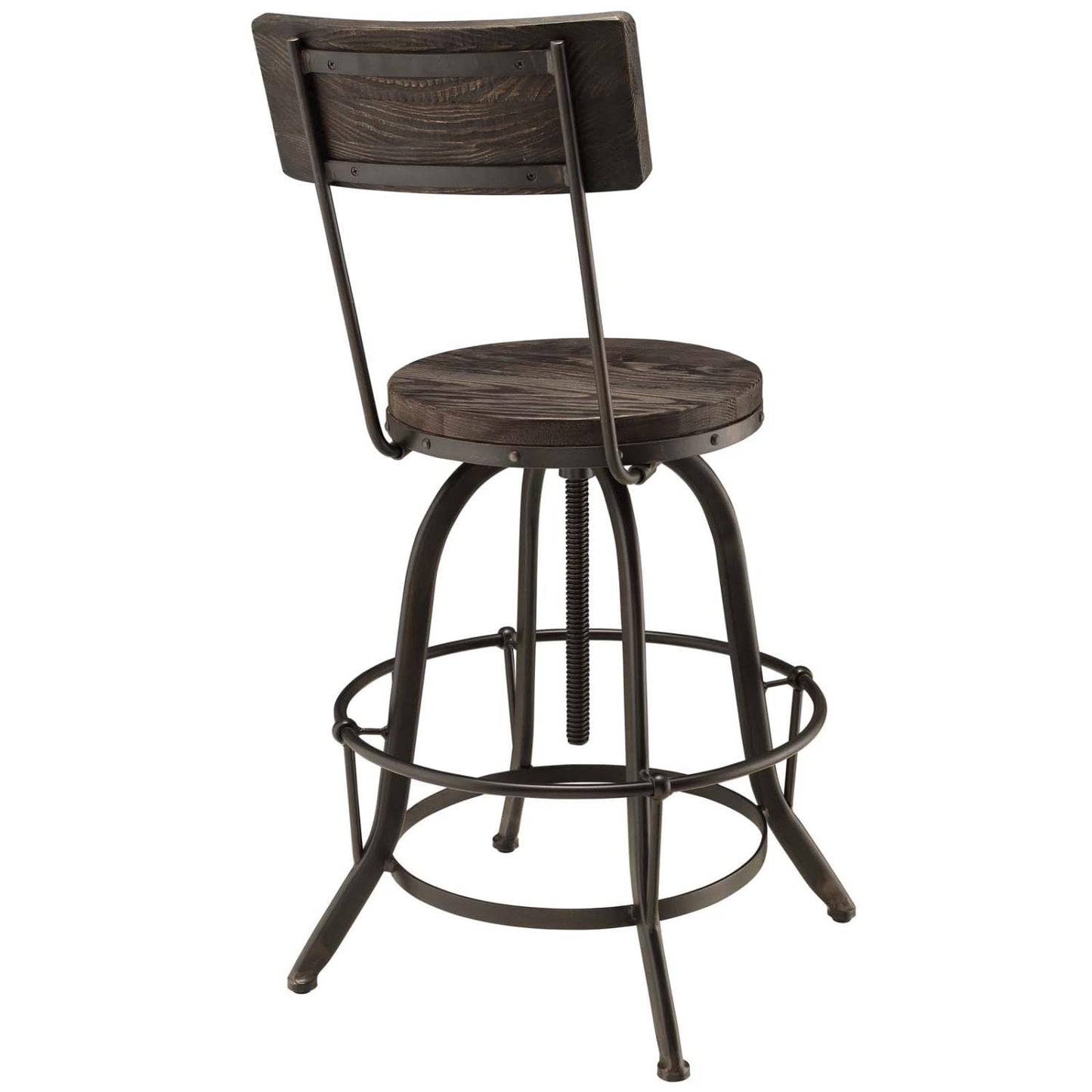 barstools | CasaFoyer Procure Wood Bar Stools | Metal Frame | Pine Wood Seat & Back | Rustic Charm | Footrest | Set of 2 | casafoyer.myshopify.com