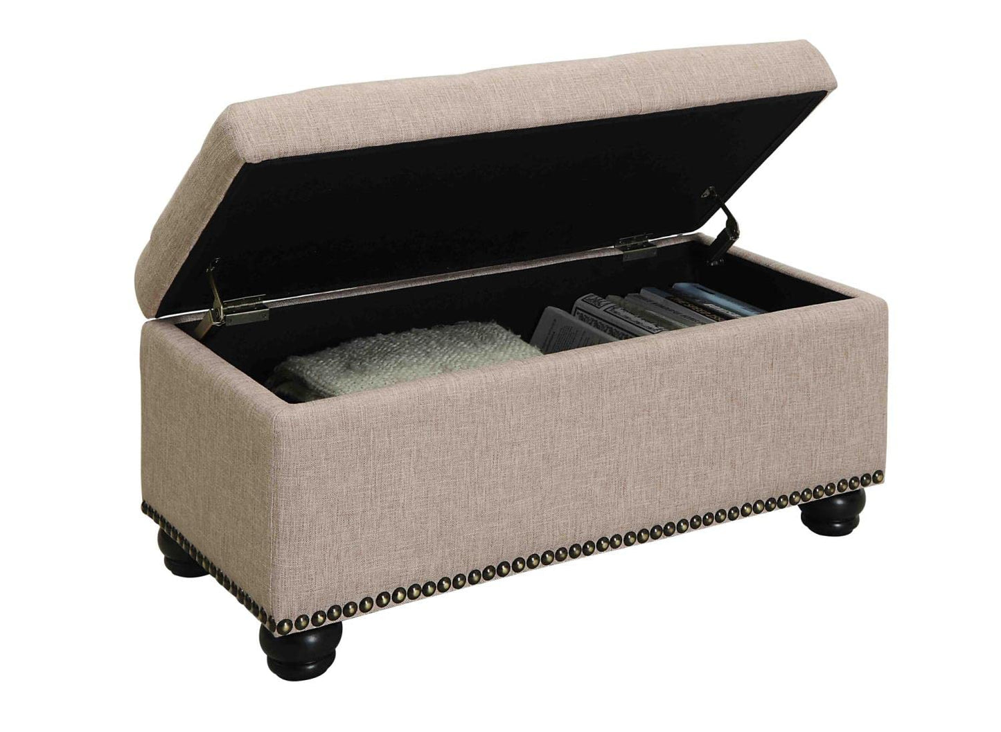 Ottoman | Designs4Comfort 7th Avenue | Nailhead Trim Storage Ottoman | Versatile Bench with Extra Storage | Enhance Your Decor | casafoyer.myshopify.com