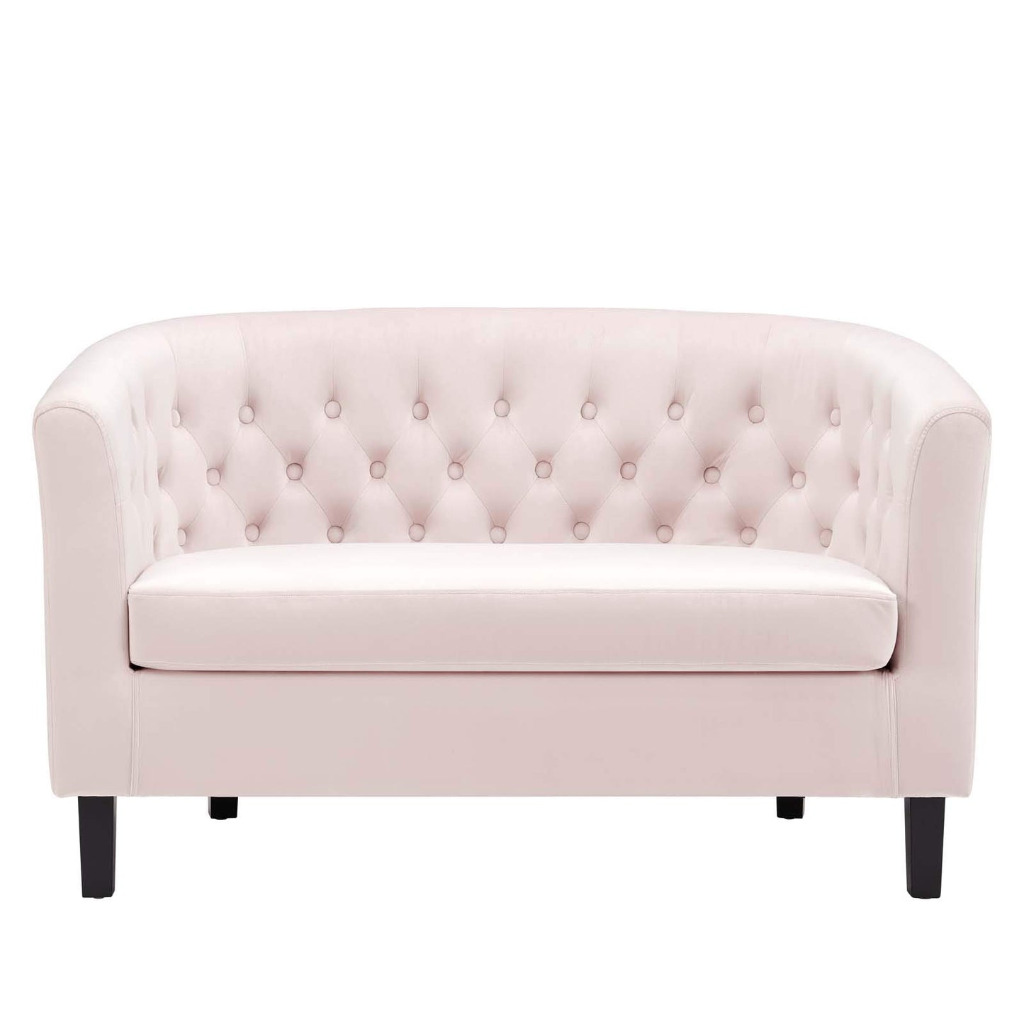 sofas | CasaFoyer Prospect Performance Velvet Loveseat | Opulent Chesterfield Design | Modern Aesthetic | Plush Comfort | Espresso Stained Legs | Pink | casafoyer.myshopify.com