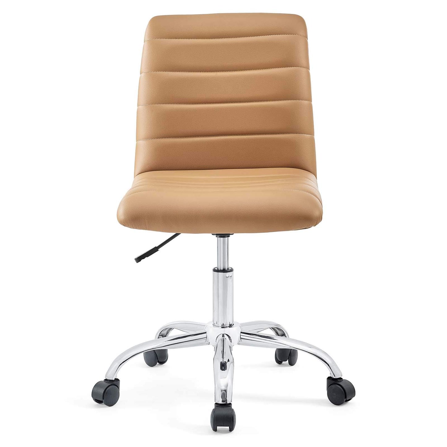 Chair | Ripple Armless Office Chair | Chrome Frame | Vinyl Upholstery | Height Adjustable | 360 Swivel | Ideal for Conference Rooms & Workstations | casafoyer.myshopify.com