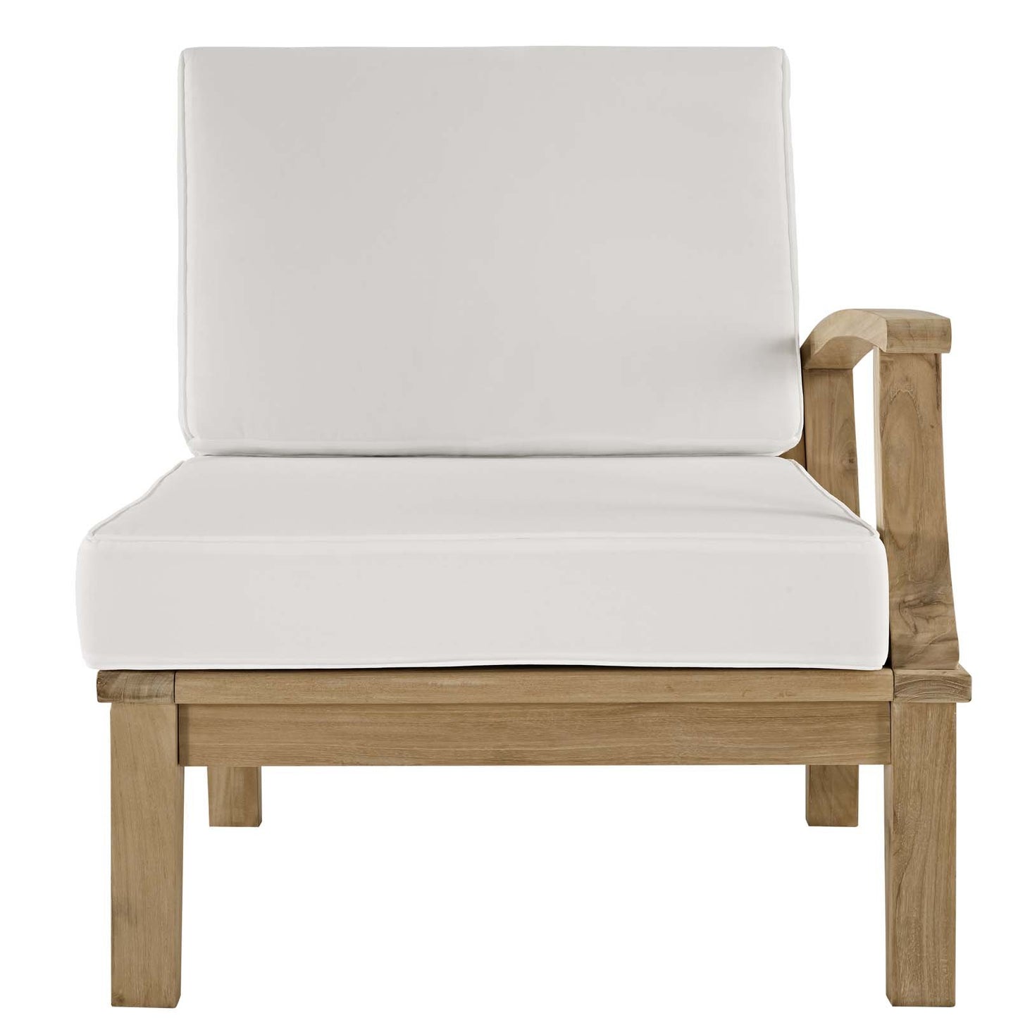 sofas | CasaFoyer Marina Teak Wood Outdoor Patio Right-Facing Sofa Chair | Luxury, Durable, All-Weather Cushions | Part of Marina Patio Furniture Set | casafoyer.myshopify.com