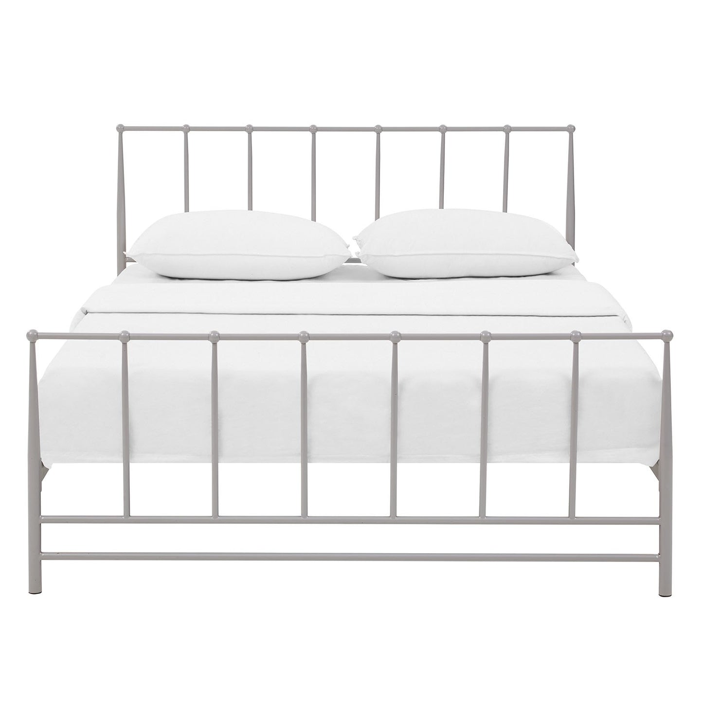 Bed | CasaFoyer Estate Platform Bed | Tranquil & Sturdy Coated Steel Frame | Non-Marking Foot Caps | Supports Memory Foam, Spring, Latex & Hybrid Mattresses | 1300 lbs Weight Capacity | Gray, King Size | casafoyer.myshopify.com
