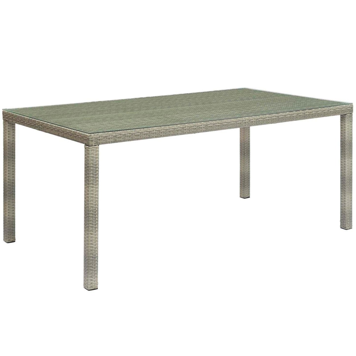 kitchen and dining room sets | CasaFoyer Conduit 7 Piece Outdoor Patio Dining Set | Transitional Style | Modern Flair | Aluminum Frame | UV-Resistant Wicker Rattan | Foam Padded Cushions | Waterproof Covers | Tempered Glass Tabletop | All-Weather | Includes Table, Chairs, and Cushions | casafoyer.myshopify.com