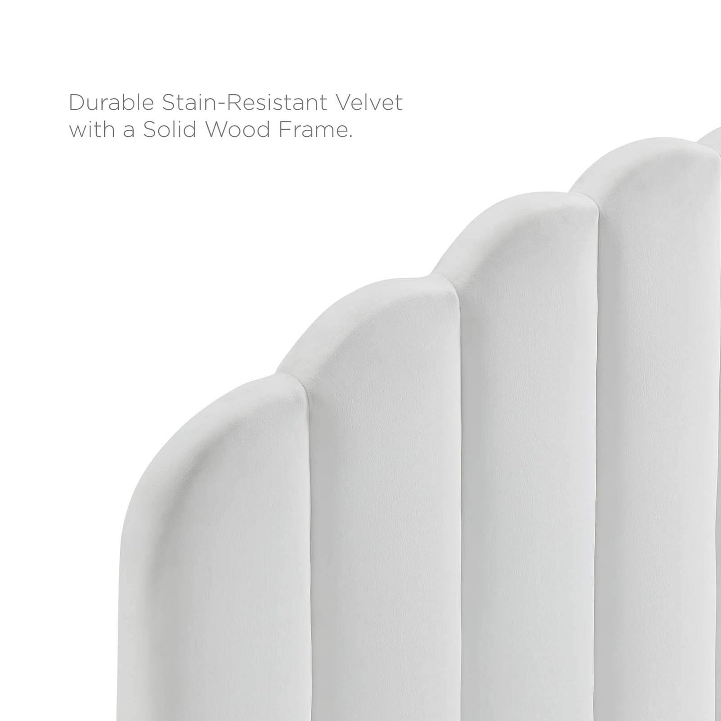 Bed | CasaFoyer Veronique Channel Tufted Scalloped Performance Velvet Twin Headboard | Luxurious Upholstery | Stain-Resistant | Adjustable Height | Compatible with Most Twin Beds | casafoyer.myshopify.com