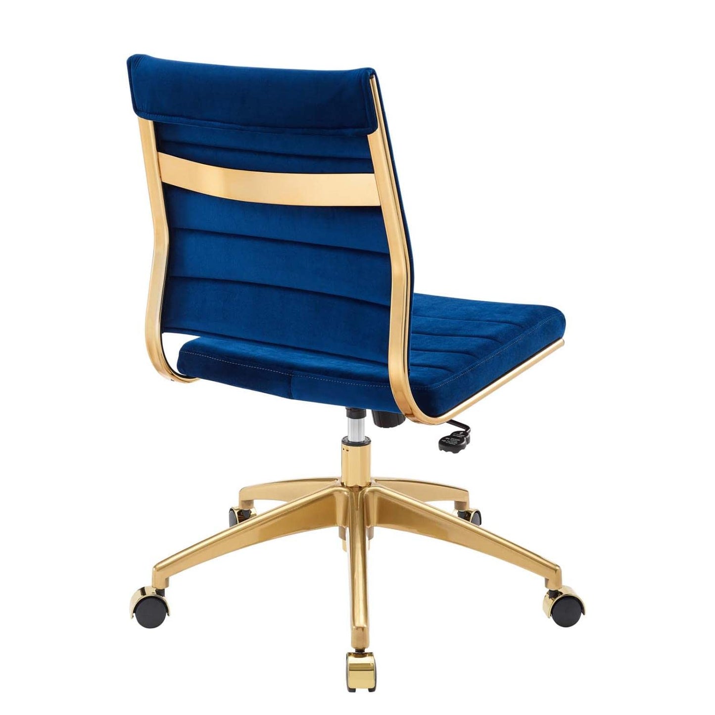 home office desk chairs | CasaFoyer Jive Armless Mid Back Office Chair | Stylish, Functional, Comfortable | Stain-Resistant Velvet Upholstery | Chrome-Plated Aluminum Base | Dual-Wheel Casters | Tension Knob & Tilt Lock | Perfect for Office | casafoyer.myshopify.com
