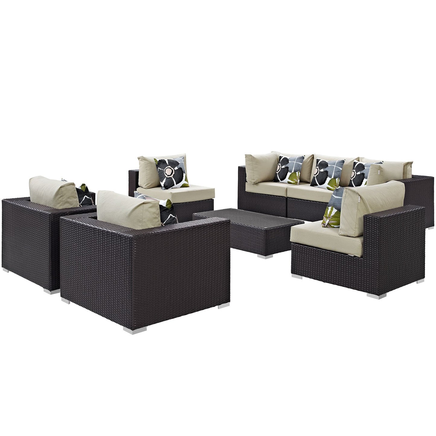 kitchen and dining room sets | CasaFoyer Convene Outdoor Sectional Set | Durable Rattan & Aluminum Frame | Weather-Resistant Cushions | Patio Sofa Set with Coffee Table & Armless/Armchair/Corner Sections | casafoyer.myshopify.com