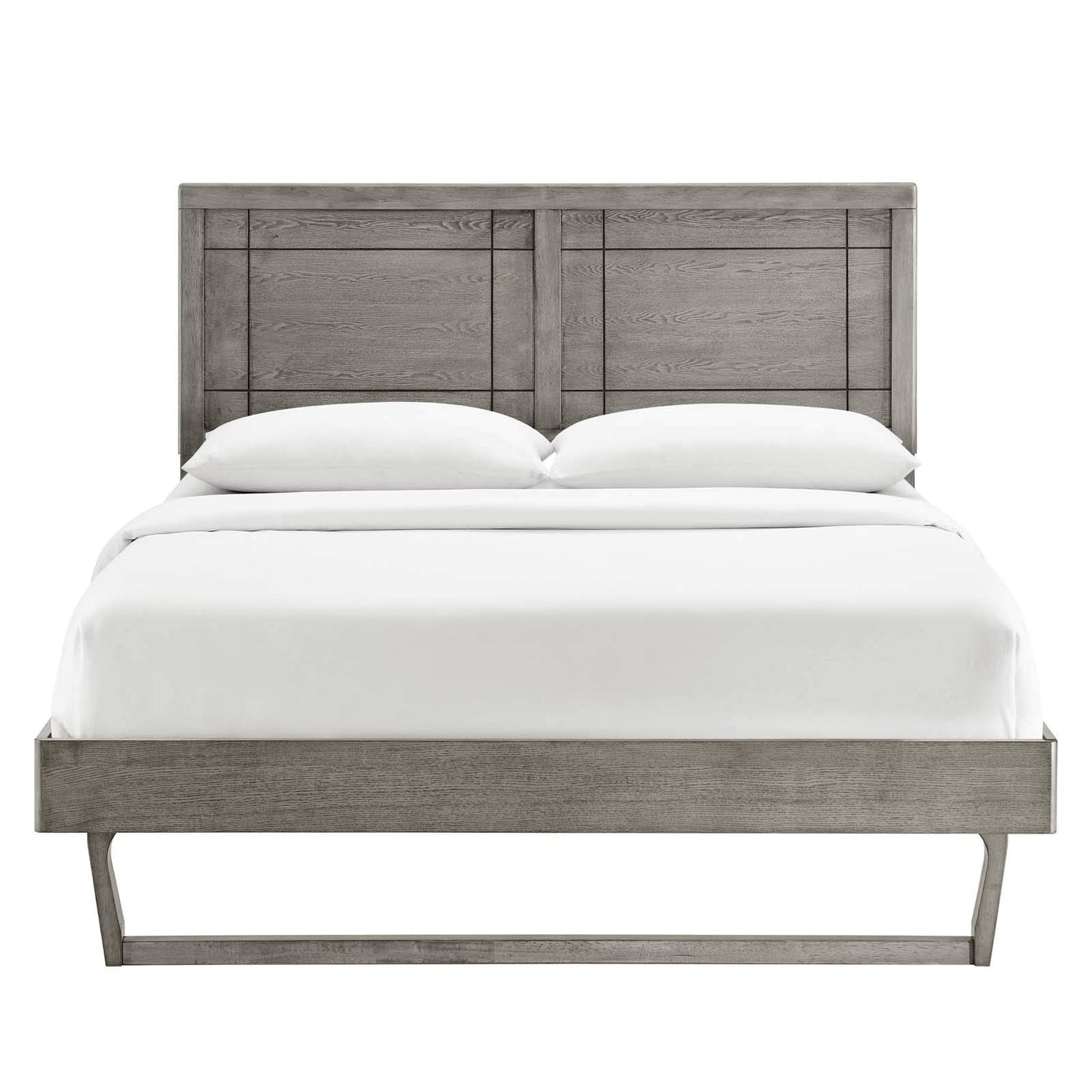 bed frames | CasaFoyer Marlee Wood Queen Platform Bed | Modern Elegance | Mid-Century Design | Durable Construction | No Box Spring Needed | Accommodates Various Mattresses | casafoyer.myshopify.com