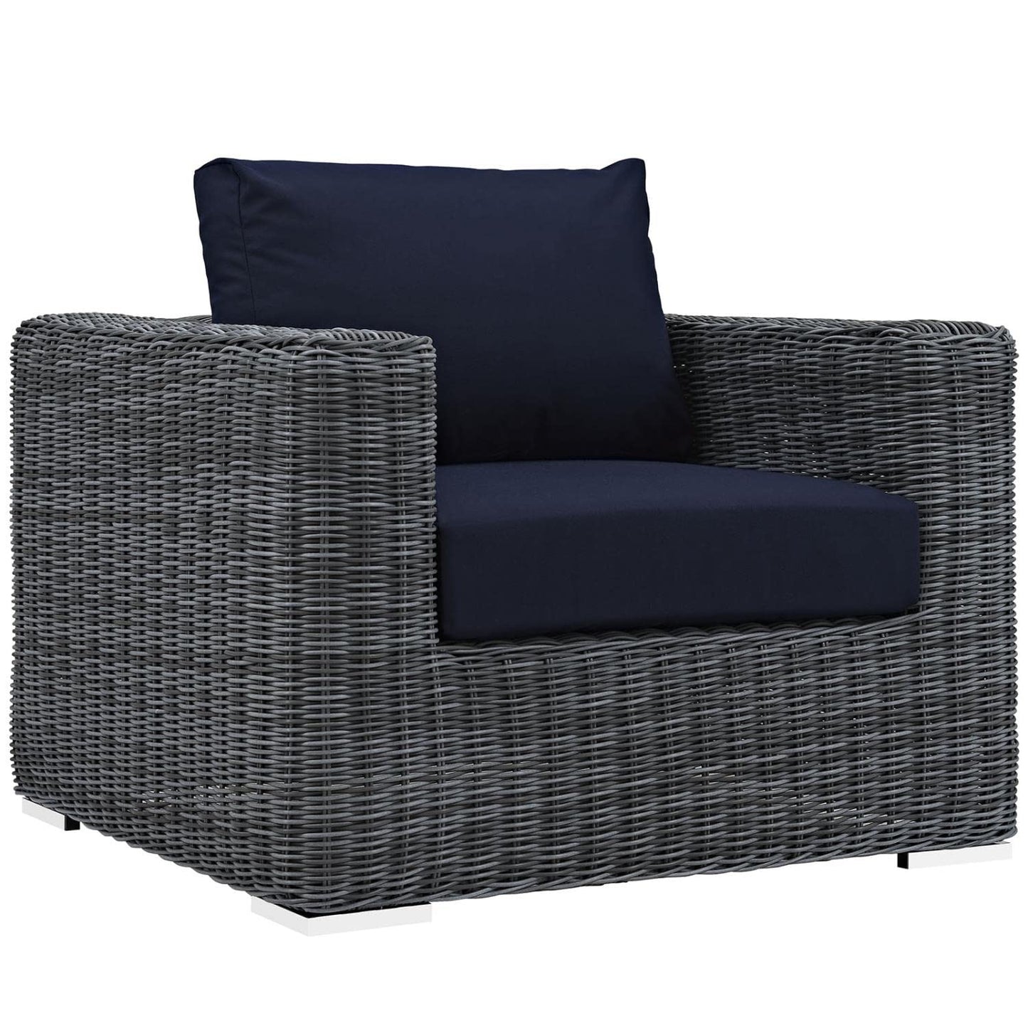kitchen and dining room sets | CasaFoyer Summon Outdoor Patio Sectional Sofa Set | Two-Tone Rattan | Sunbrella Cushions | UV Protection | Aluminum Frame | Includes Ottoman & Armchairs | casafoyer.myshopify.com