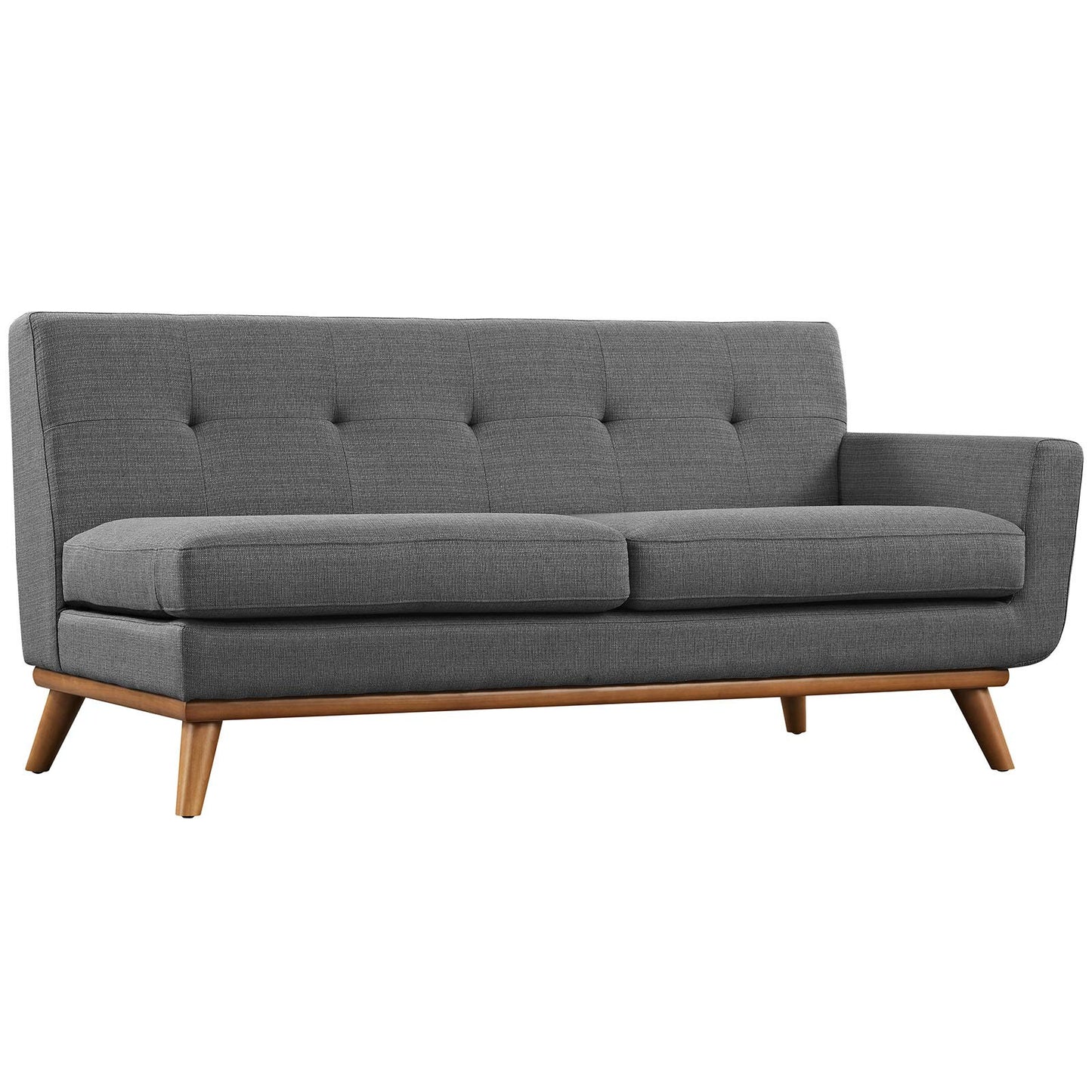 sofas | CasaFoyer Engage Right-Arm Plush Cushioned Loveseat - Gray | Sturdy Frame | Tufted Buttons | Ideal for Lounging & Conversations | casafoyer.myshopify.com