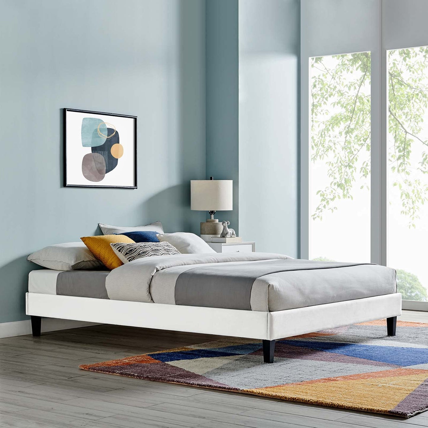 adjustable bed bases | CasaFoyer Reign Performance Velvet Full Platform Bed Frame | Stain-Resistant | Luxurious Upholstery | Stable & Sturdy | No Box Spring Needed | White | casafoyer.myshopify.com