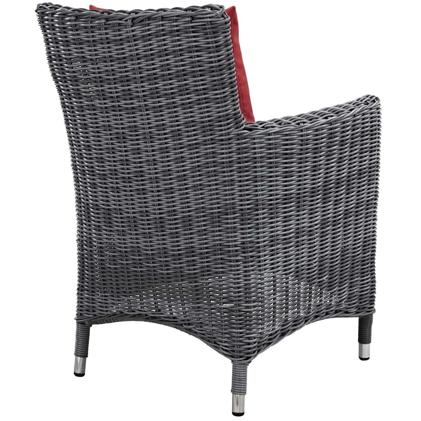 Patio Furniture Sets | Summon Outdoor Patio Dining Arm Chair | Two-Tone Rattan Weave | Sunbrella Cushions | Powder-Coated Aluminum Frame | Ideal for Patio, Backyard, Poolside | casafoyer.myshopify.com