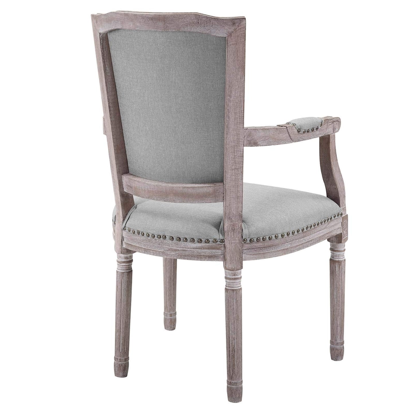 home office desk chairs | CasaFoyer Penchant Dining Armchair Set of 4 | Luxurious Elegance | Fluted Wood Frame | Plush Upholstery | Antique Copper Trim | Vintage French Look | 331lb Capacity | casafoyer.myshopify.com